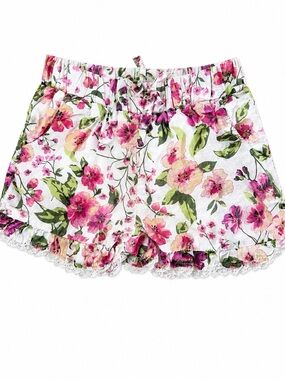 NWOT- Girls Pink Janie and Jack Floral Lace Trim Tie Shorts toddler 3T